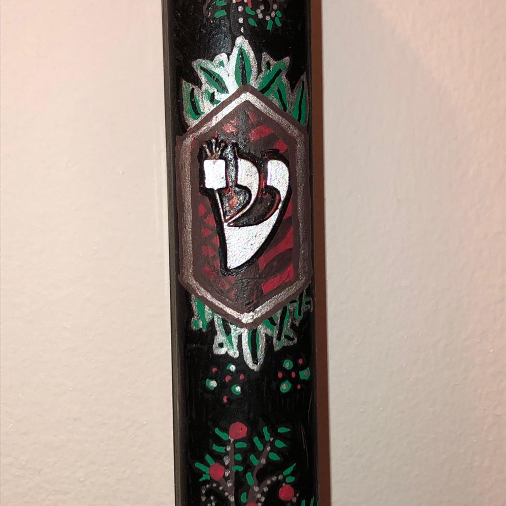 Silver & Black Pomegranate Mezuzah Case
