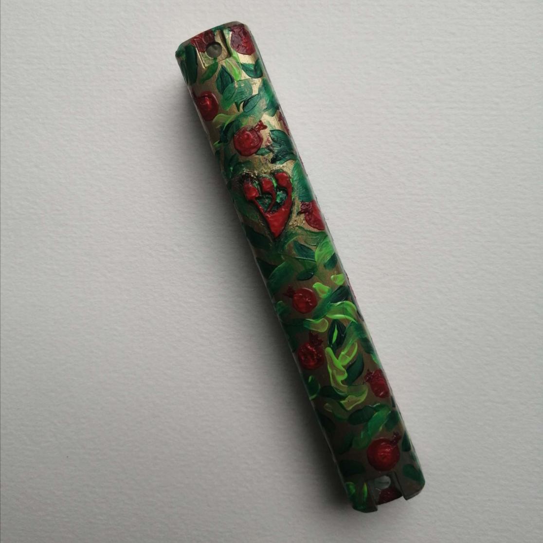 Pomegranate Acrylic Mezuzah Case
