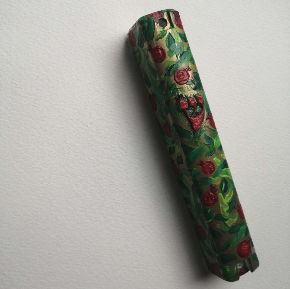 Pomegranate Acrylic Mezuzah Case
