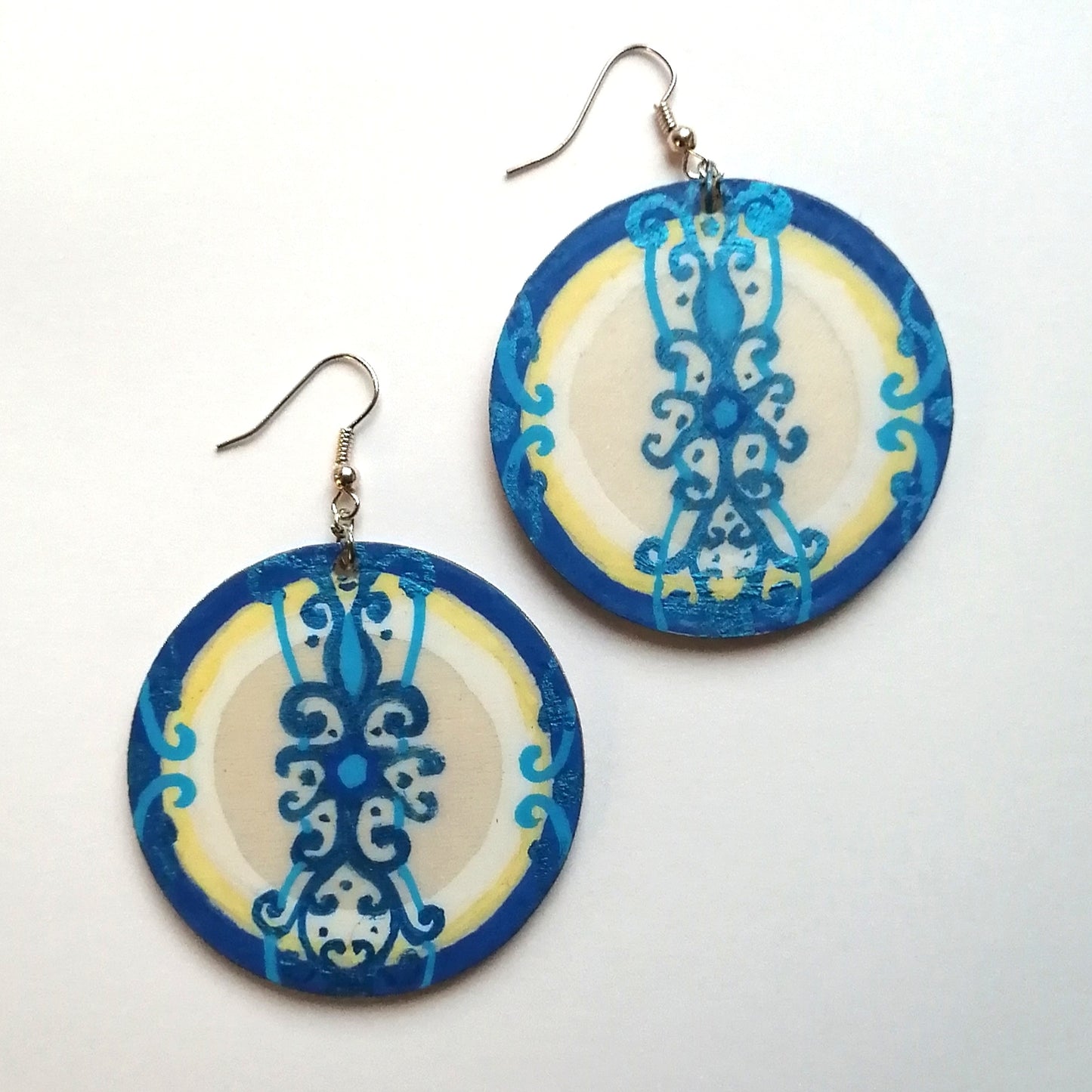 Flourish Blue & Yellow Earrings