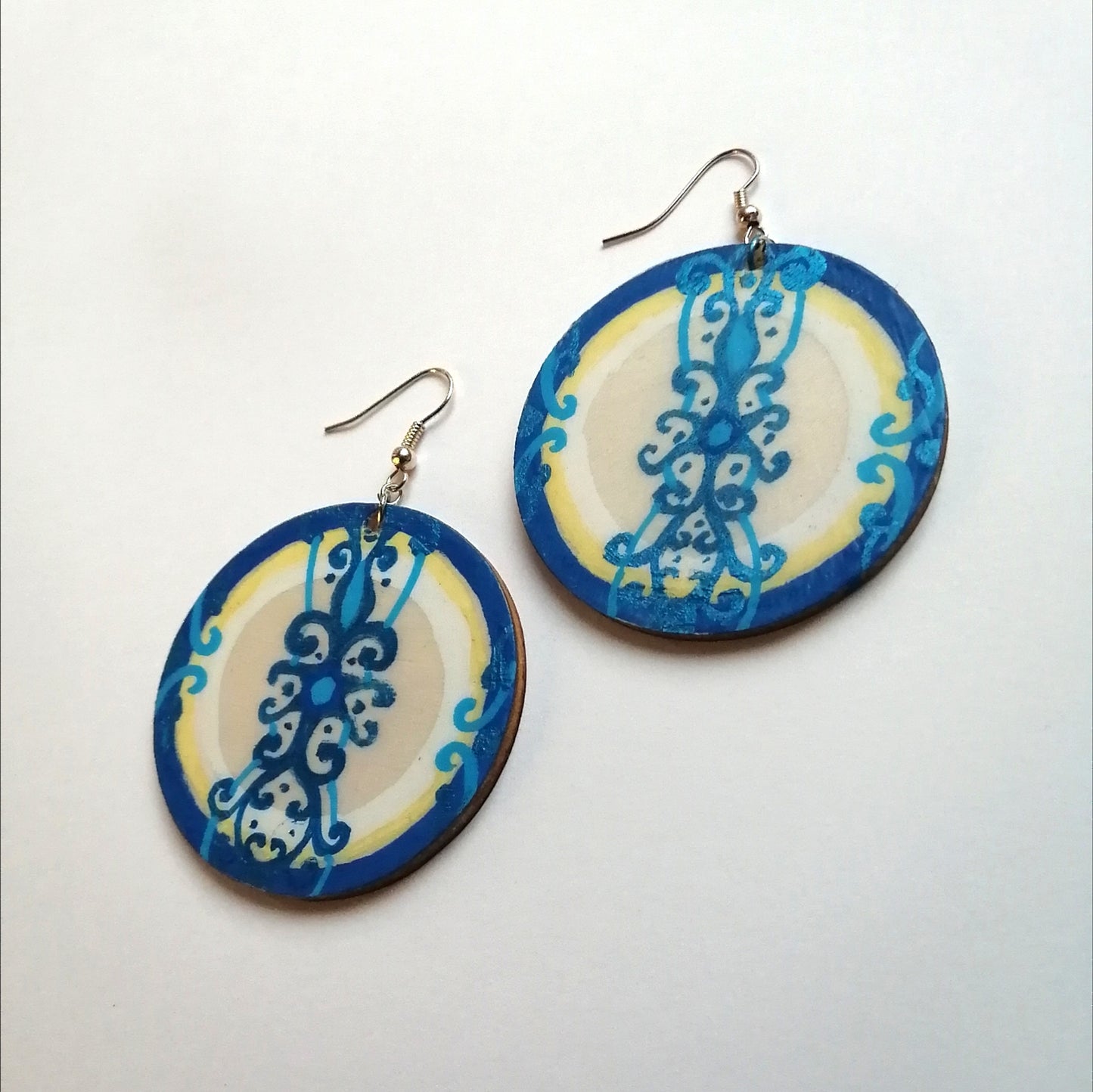 Flourish Blue & Yellow Earrings