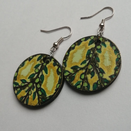 Olive Peace Sign Earrings