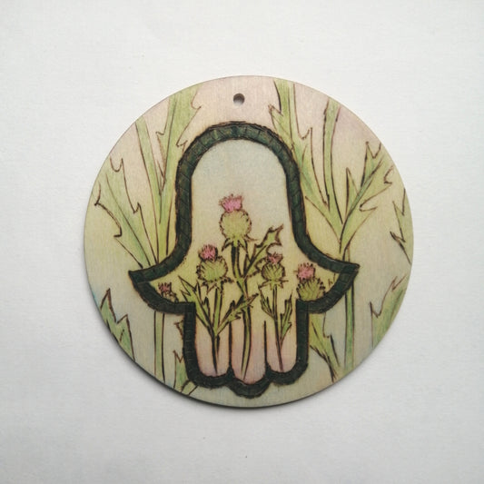 Thistle Hamsa Wall Hanging