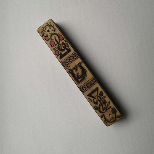 Celtic Knotwork Thistle & Pomegranate Mezuzah Case