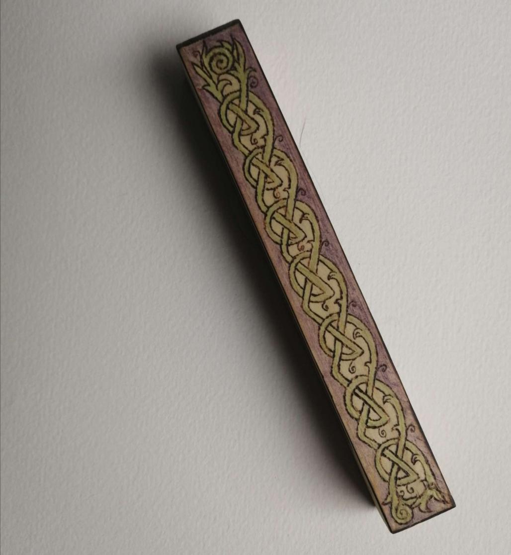 Celtic Knotwork Thistle & Pomegranate Mezuzah Case