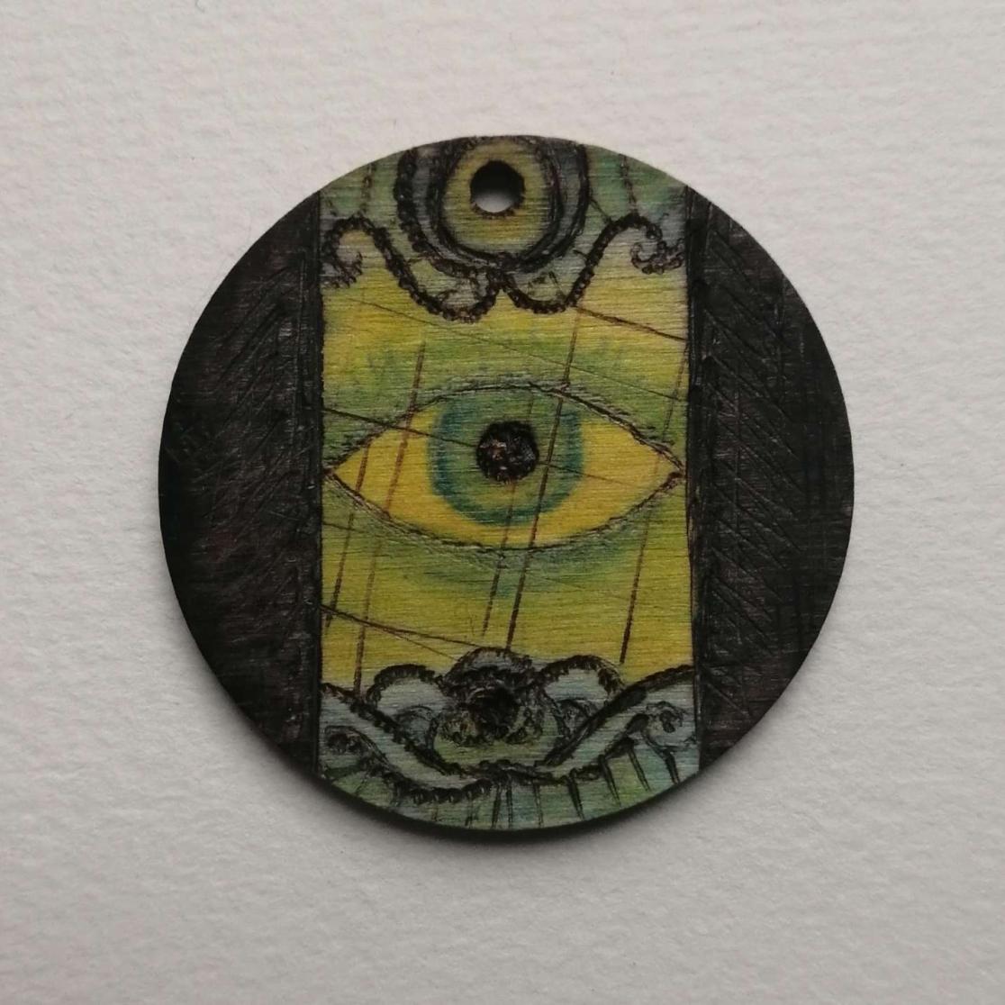 Yellow & Blue Mystic Eye Pendant