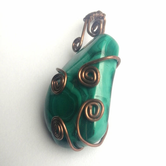 Malachite Copper-Wrapped Pendant