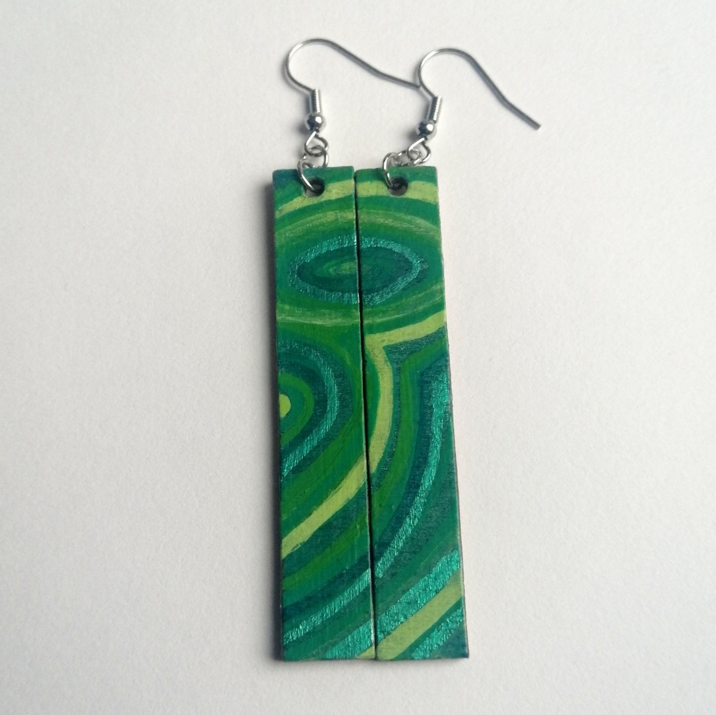 Malachite Pattern Painted Earrings