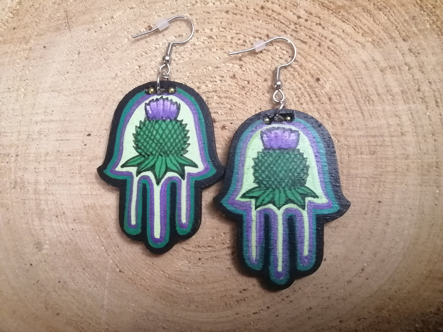 Thistle Hamsa Earrings