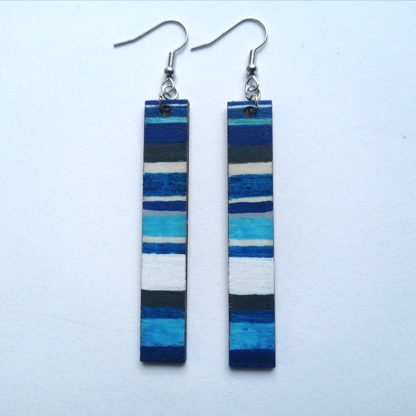 Blue Stripe Earrings